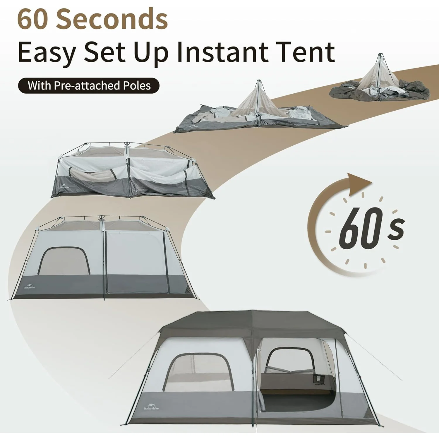 Cape™ 12.9 8-Person Square Pop-Up Camping Tent - Image 3