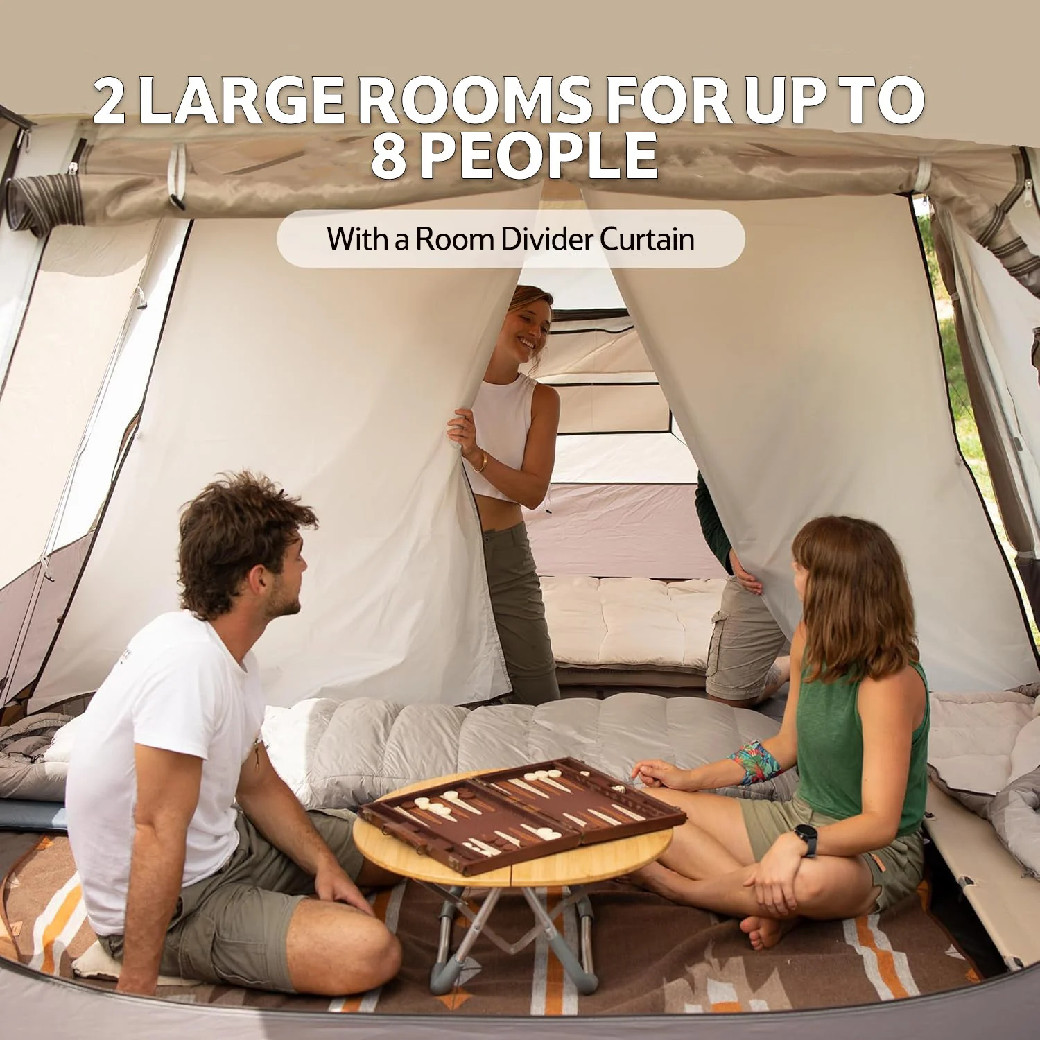 Cape™ 12.9 8-Person Square Pop-Up Camping Tent - Image 7