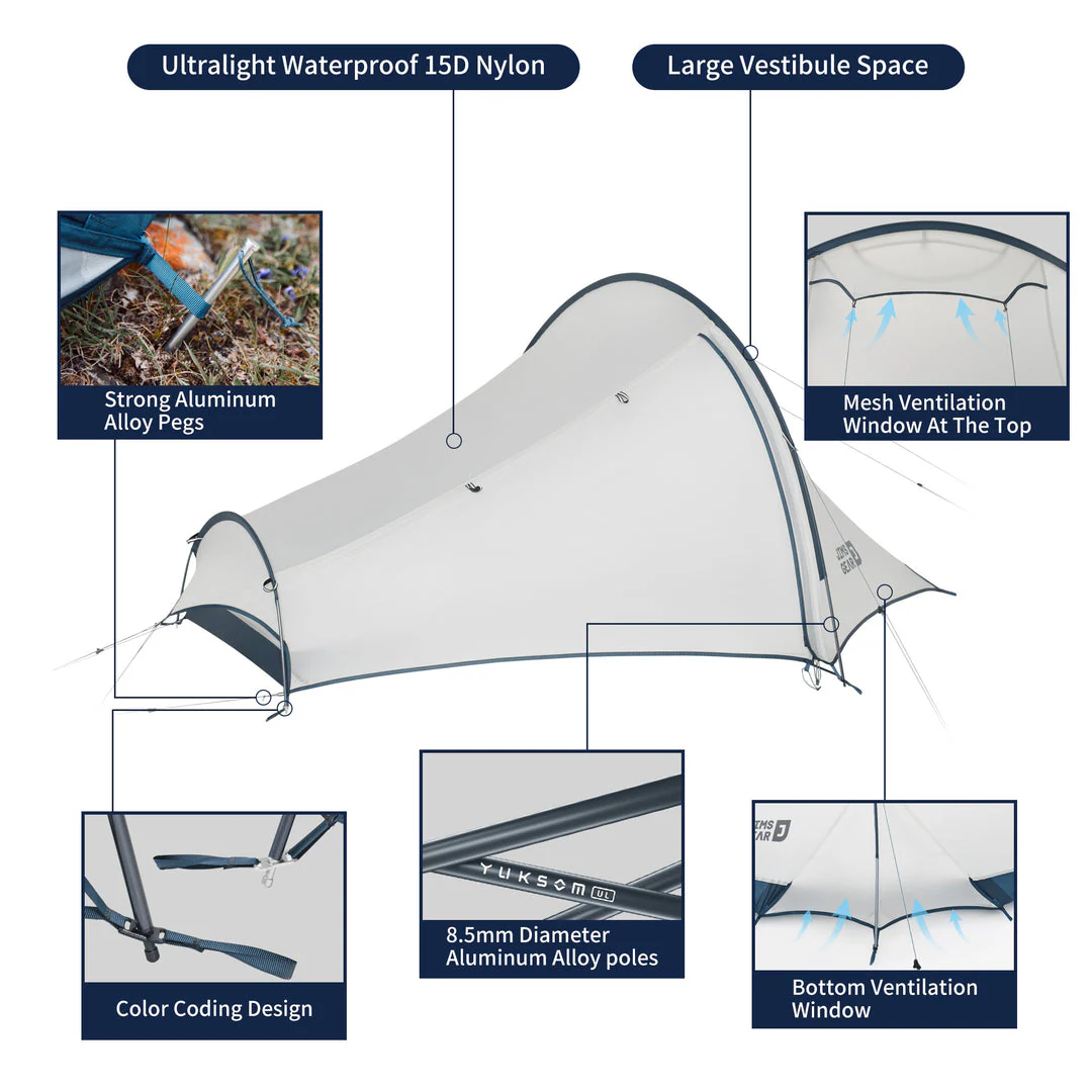 DABAN™ 1-Person Ultralight 4-Season Tunnel Tent - Image 7