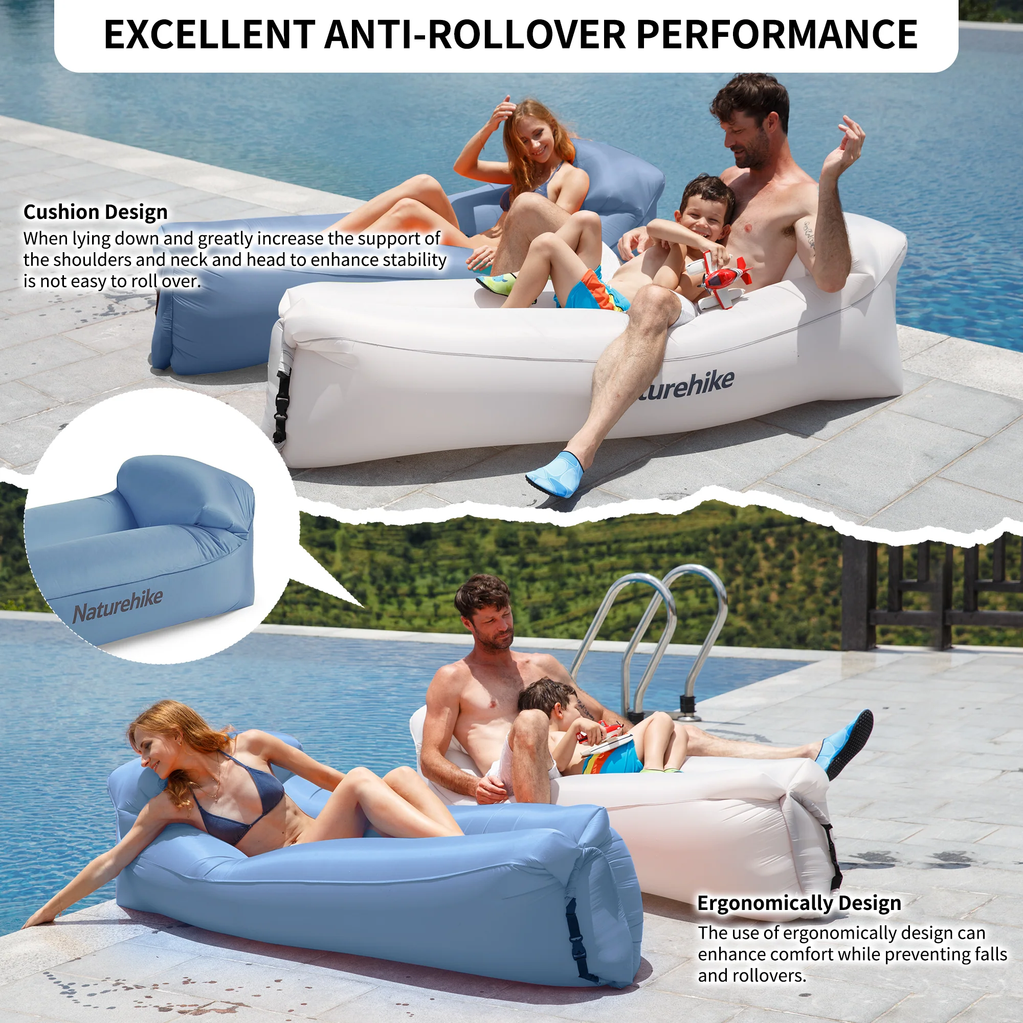 Double Lazy Inflatable Sofa With Pillow - Image 5