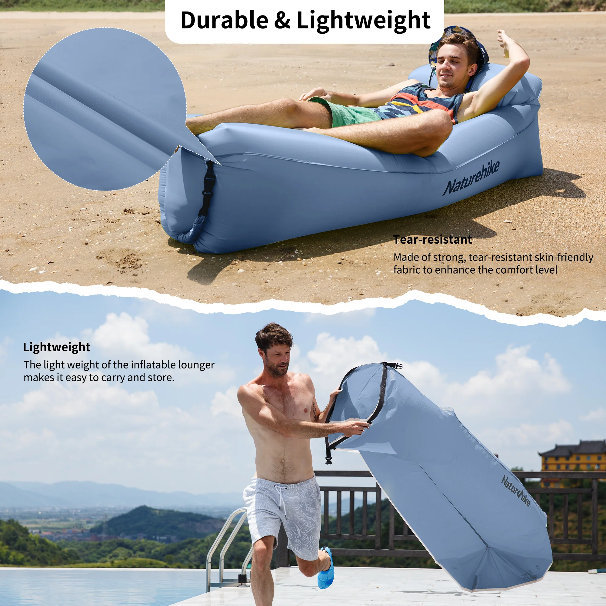 Double Lazy Inflatable Sofa With Pillow - Image 6