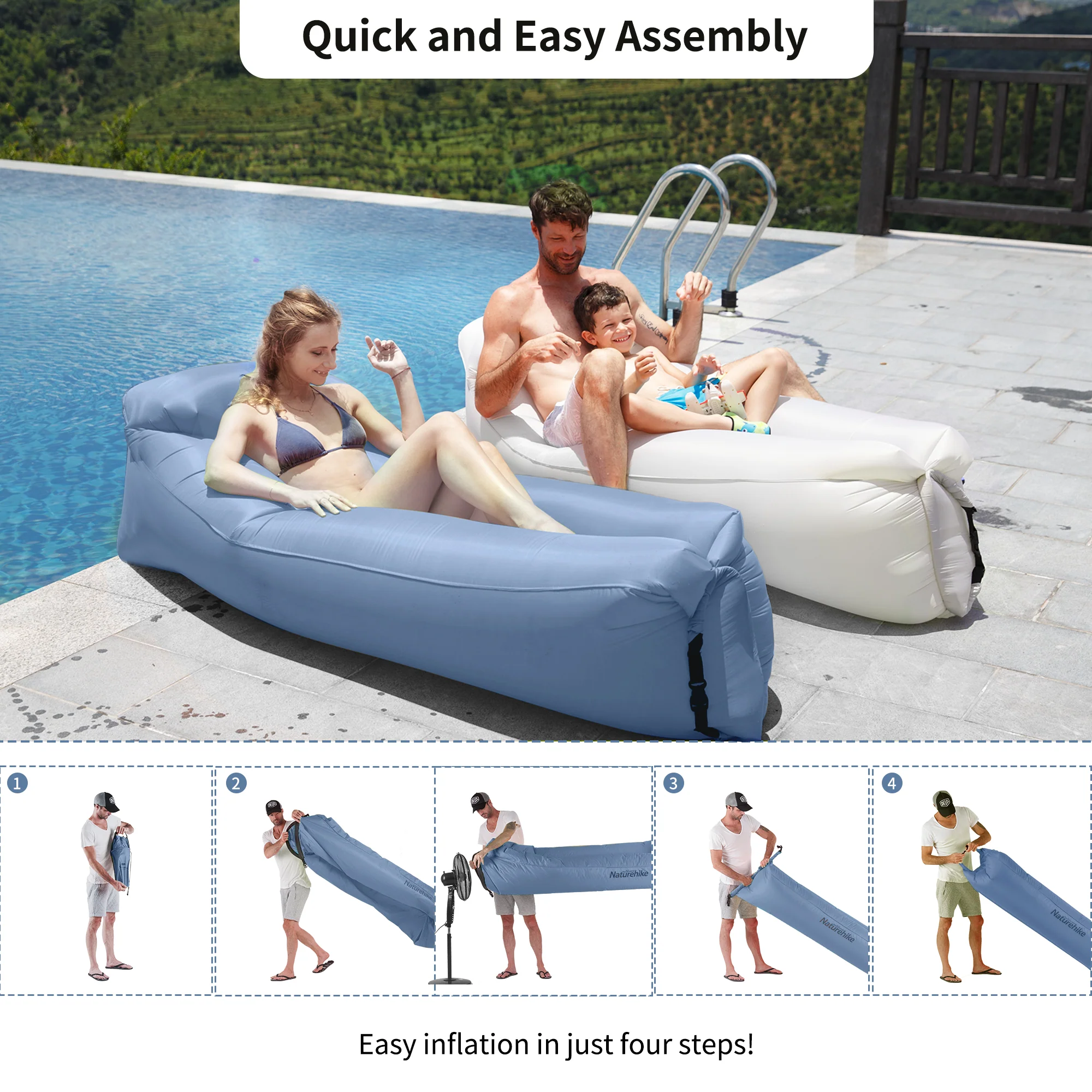 Double Lazy Inflatable Sofa With Pillow - Image 7