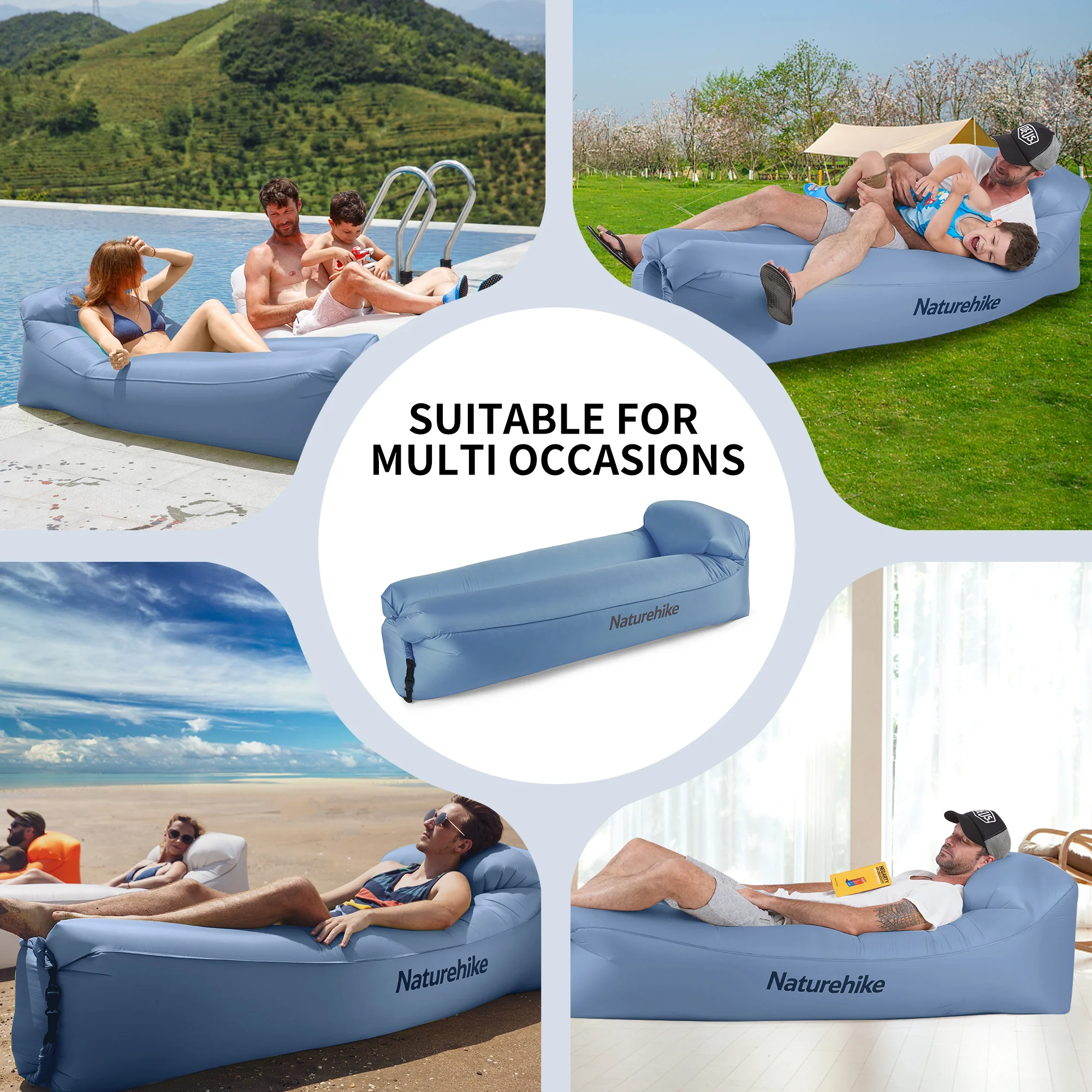 Double Lazy Inflatable Sofa With Pillow - Image 8