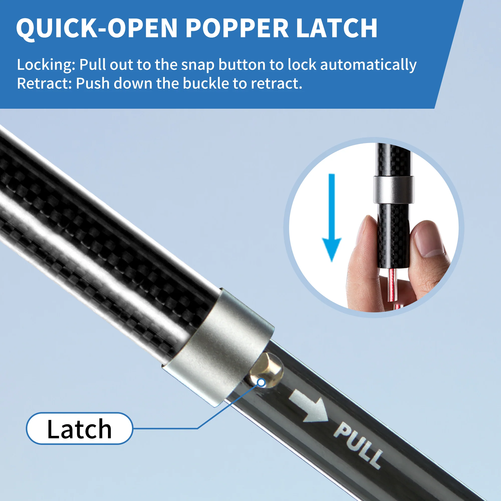 Lightwind EXT - Full Carbon 4-Section Folding Trekking Pole - Image 3