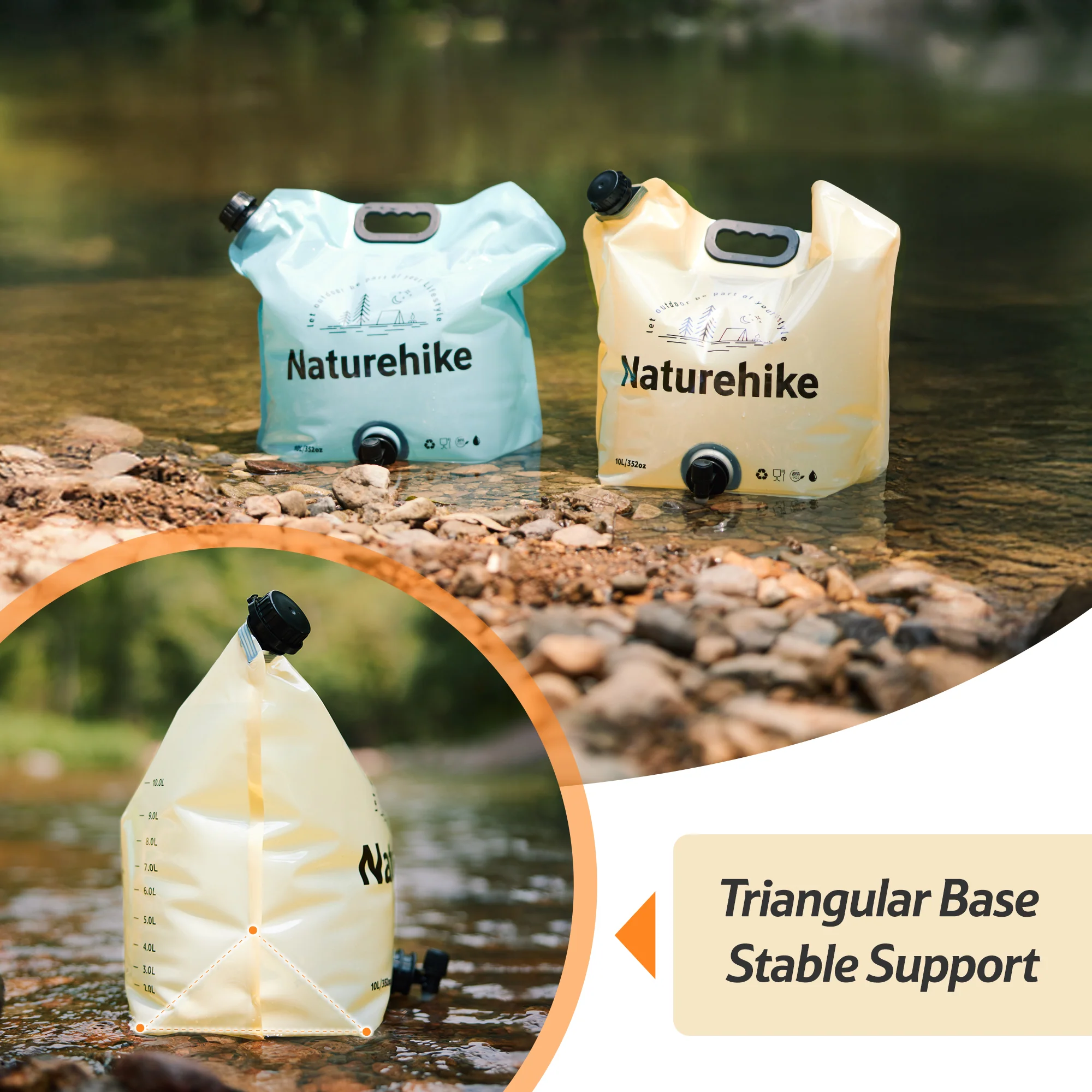 10L Foldable Water Bag with Tap - Image 4