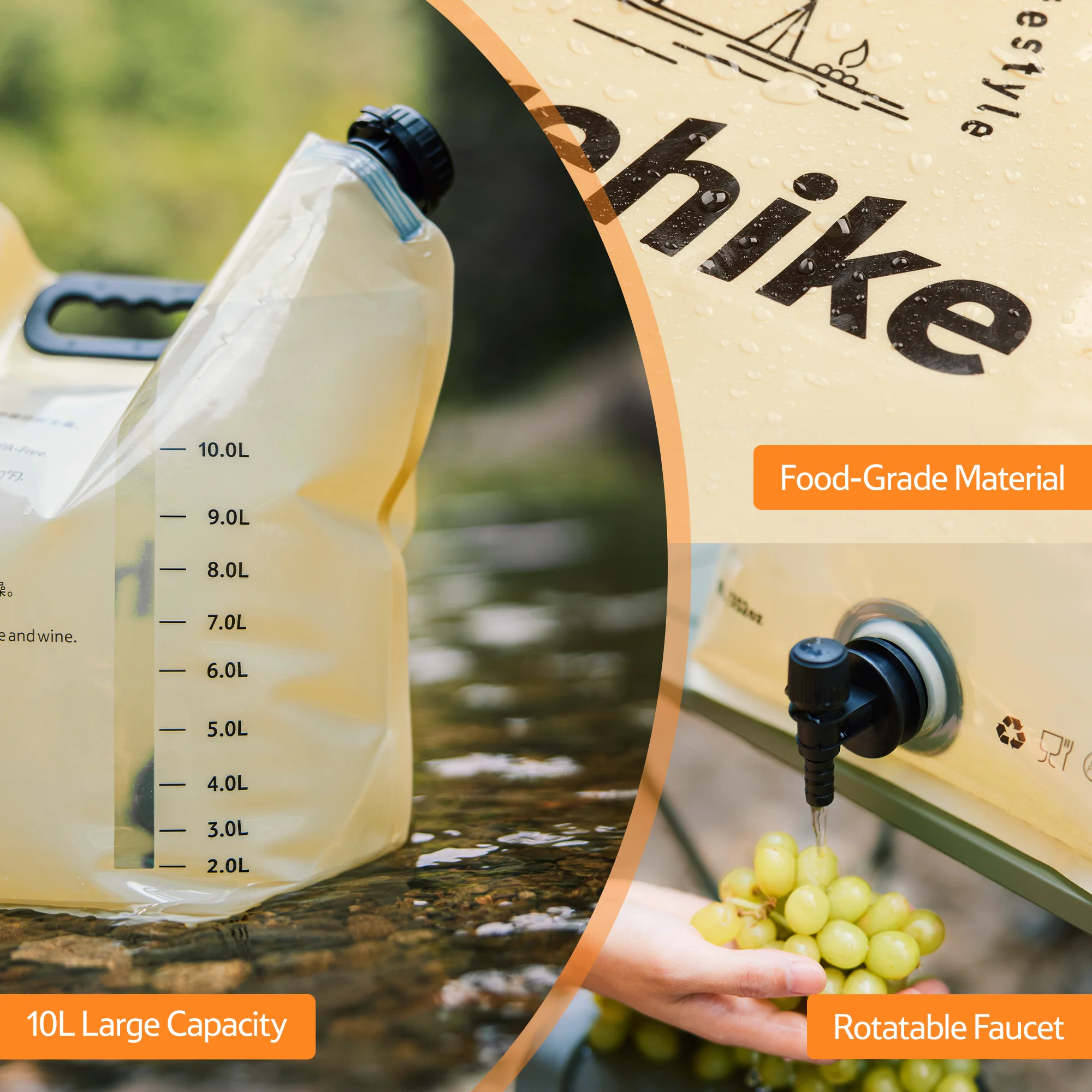 10L Foldable Water Bag with Tap - Image 7
