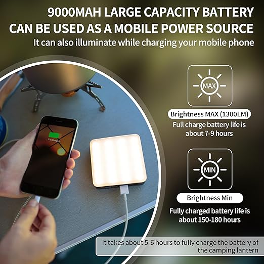 Naturehike 1100LM Camping Light 11000mAh Rechargeable 180H Runtime - Image 5