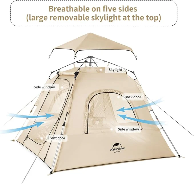 Naturehike Ango Instant Cabin Tent 3 4 Person Family Camping Tent Easy Setup - Image 3