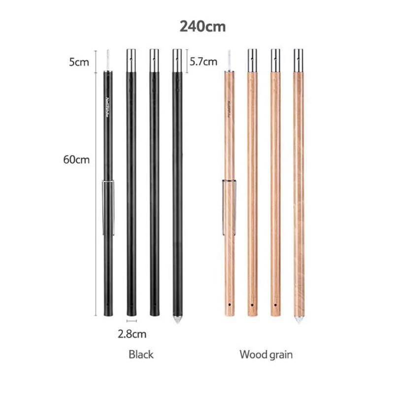 240cm/280cm Aluminum Alloy & Wood Pattern Tent Pole - Image 7