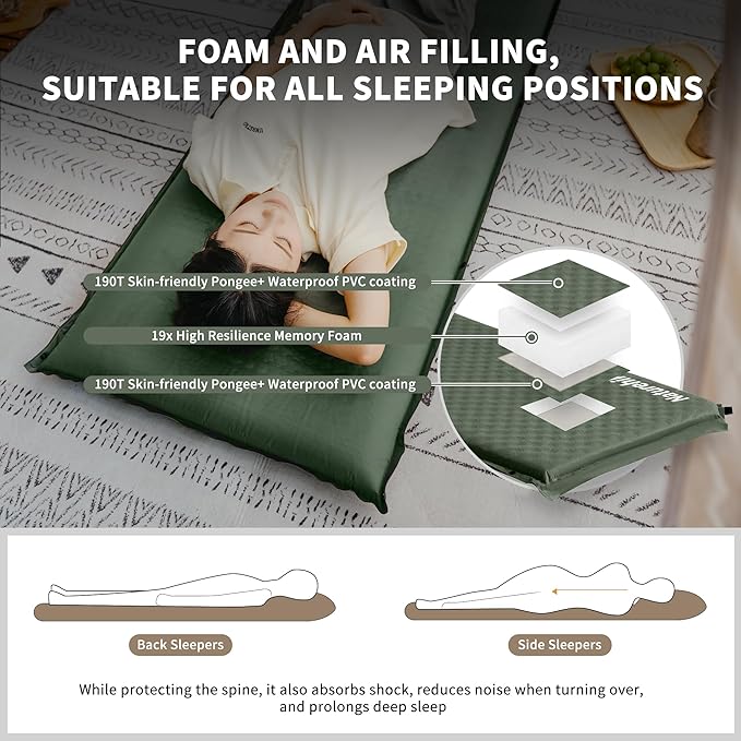 Naturehike D04 Inflatable Camping Mat 10cm Thick Portable Sleeping Pad - Image 7