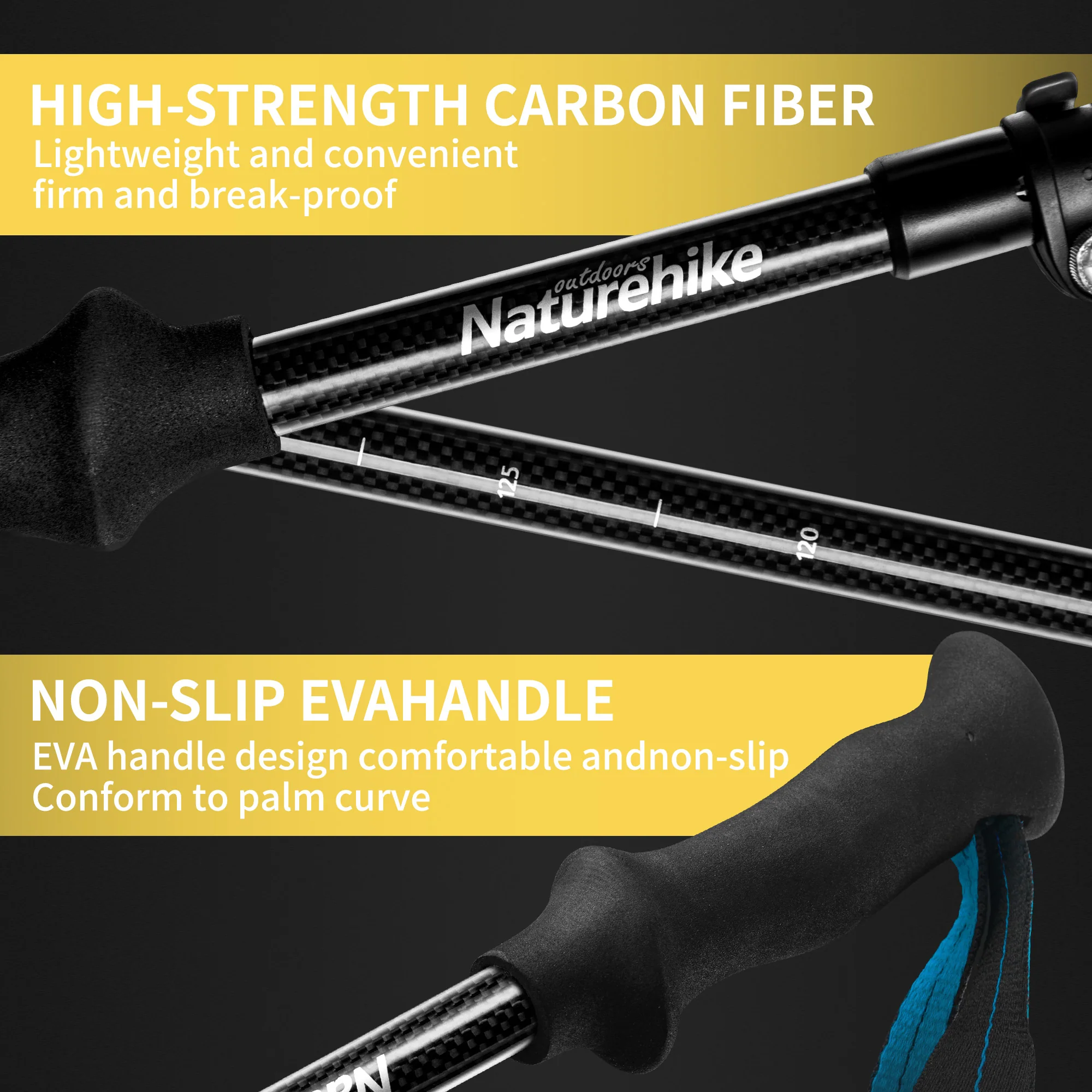 Naturehike Gale Terk EXT Full Carbon 5-section Adjustable Folding Trekking Pole - Image 4