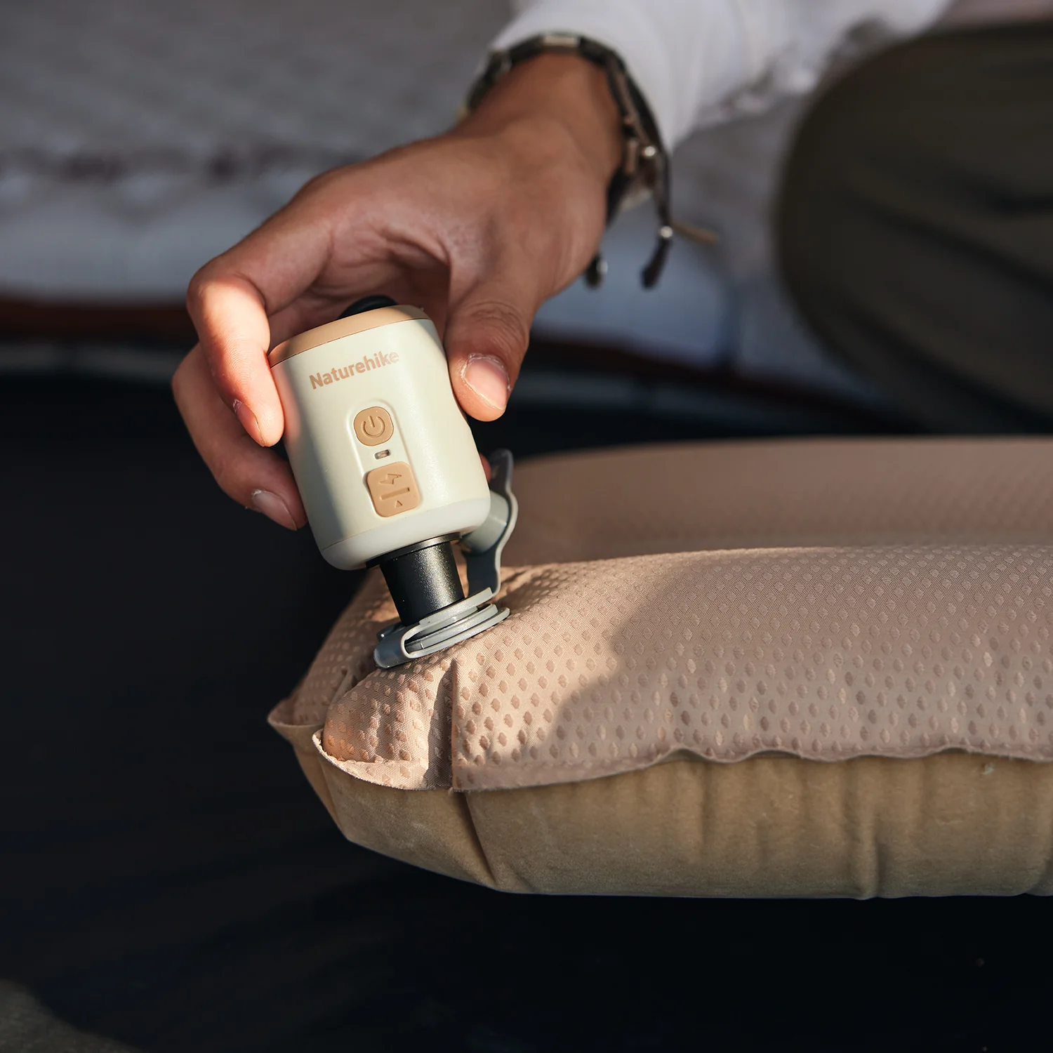 Naturehike Ultralight Mini Air Pump with Camping Light - Image 7