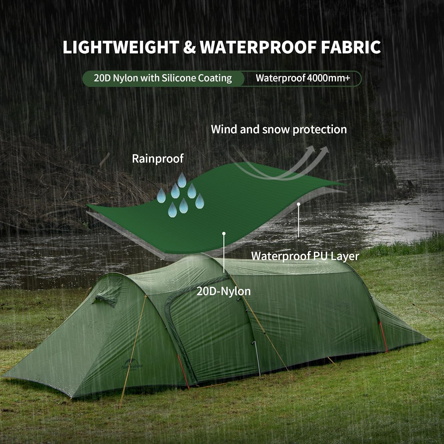Opalus™ 3-Person 4-Season Tunnel Backpacking Tent - Image 3