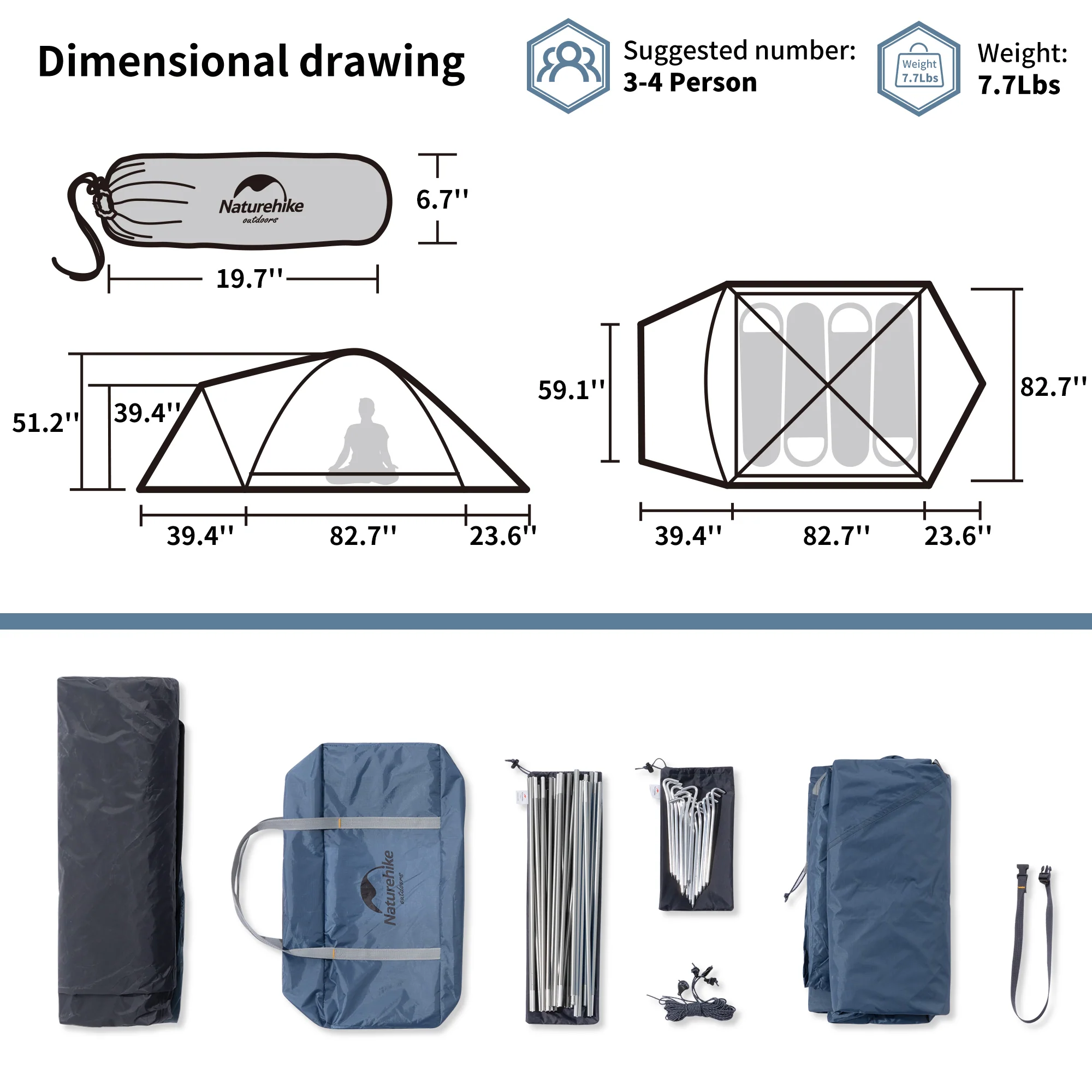 P-PLUS™ 3–4 Person Camping Tent - Image 10