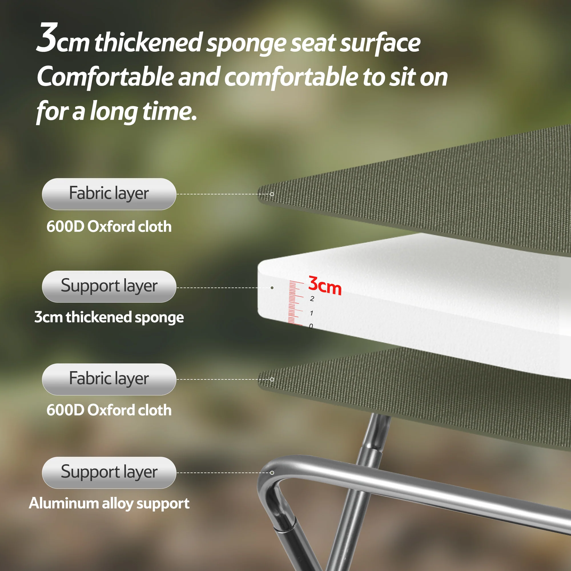 PeakLite™ XL01 Ultralight Folding Camping Stool - Image 3