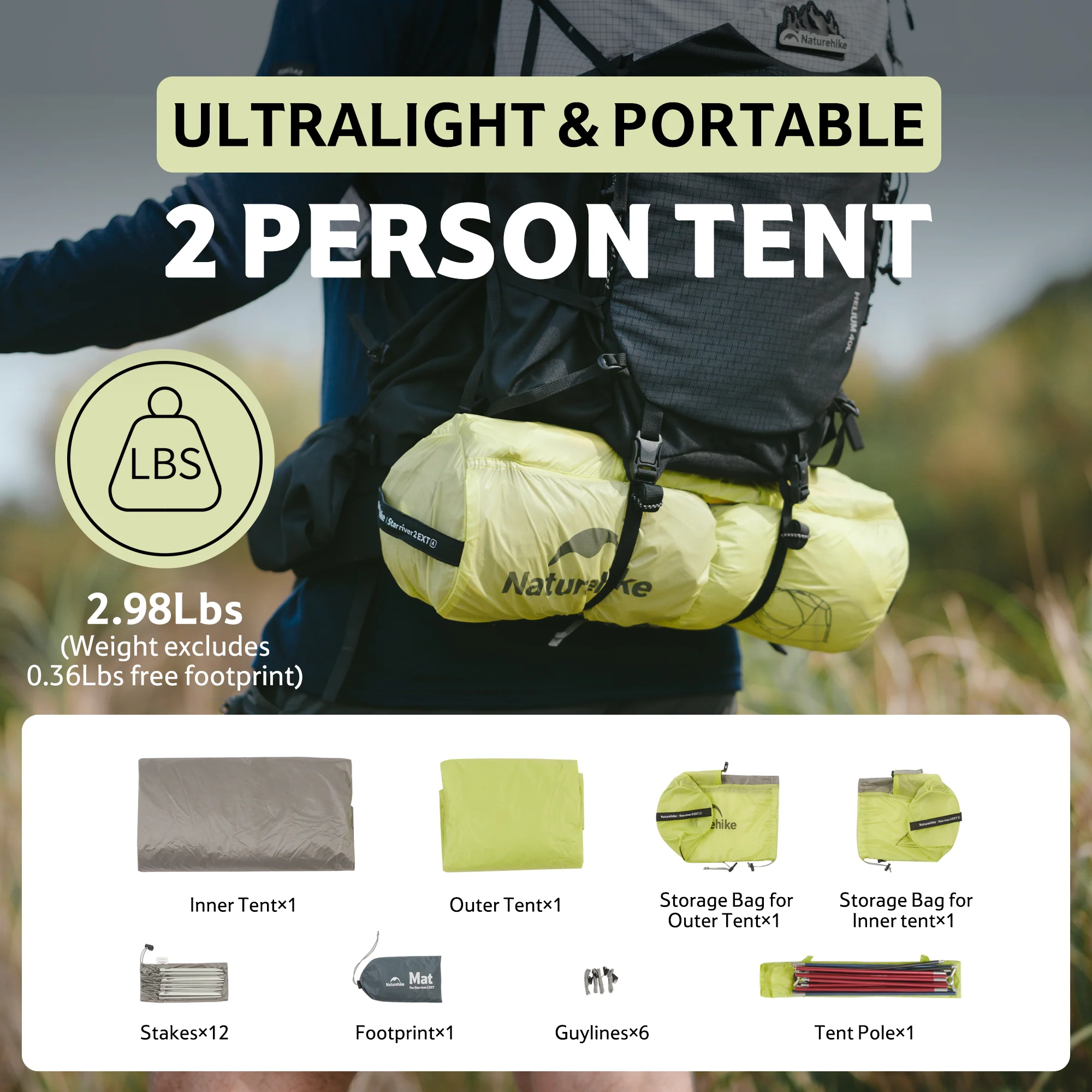 Star River™ EXT 2-Person Ultralight Backpacking Tent - Image 3