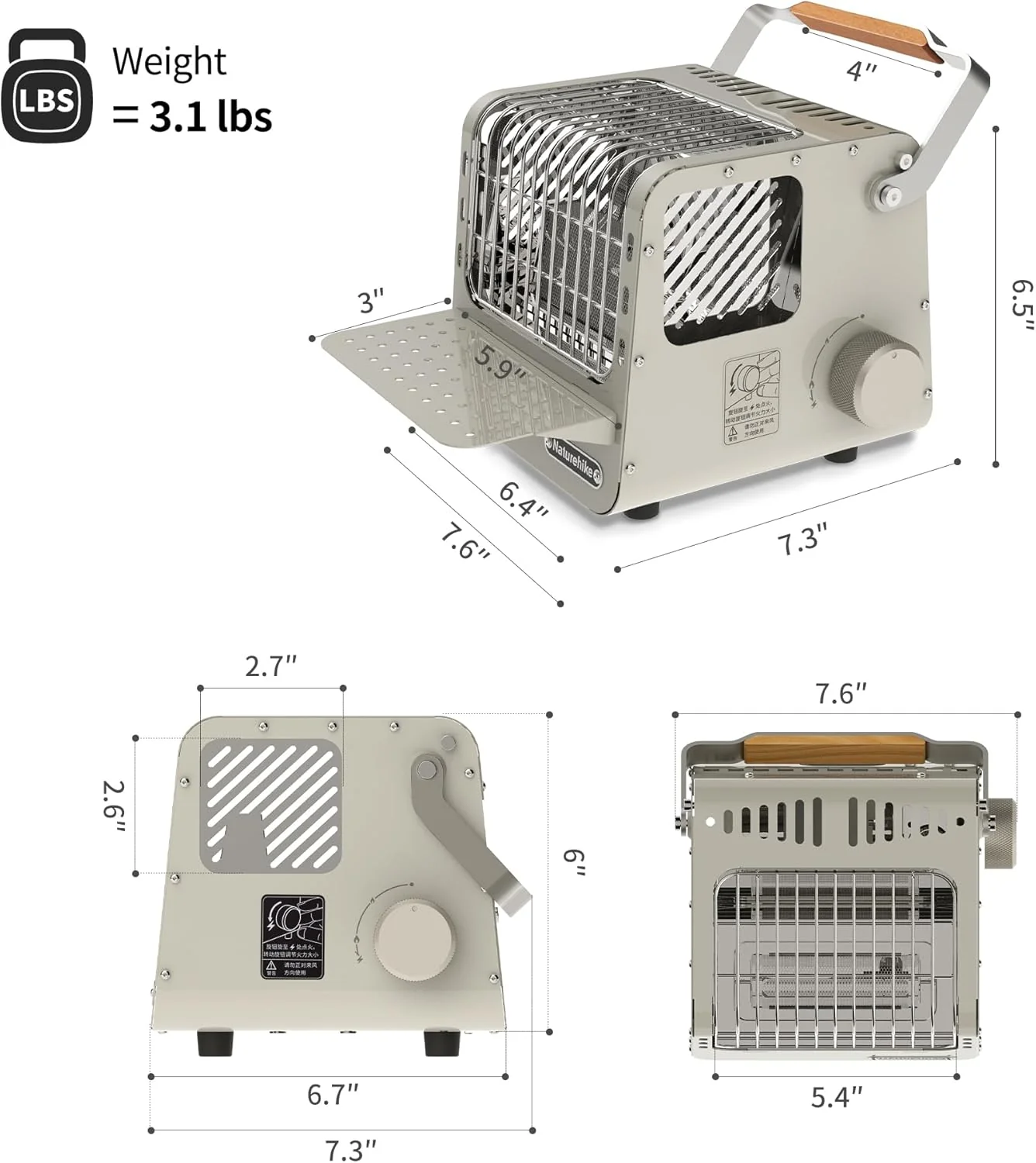 Time™ 3-in-1 Portable Butane Camping Heater - Image 7