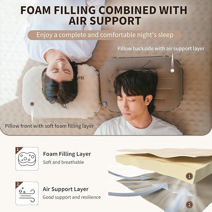 YuGu™ Hybrid Foam-Inflatable Camping Pillow - Image 5